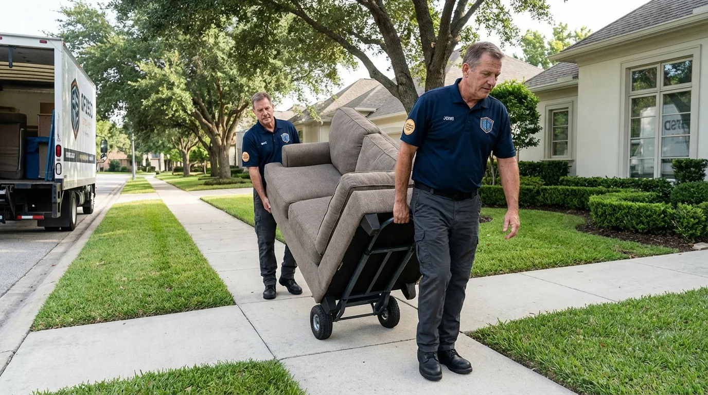 Local residential moving crew loading furniture in Chappaqua, NY